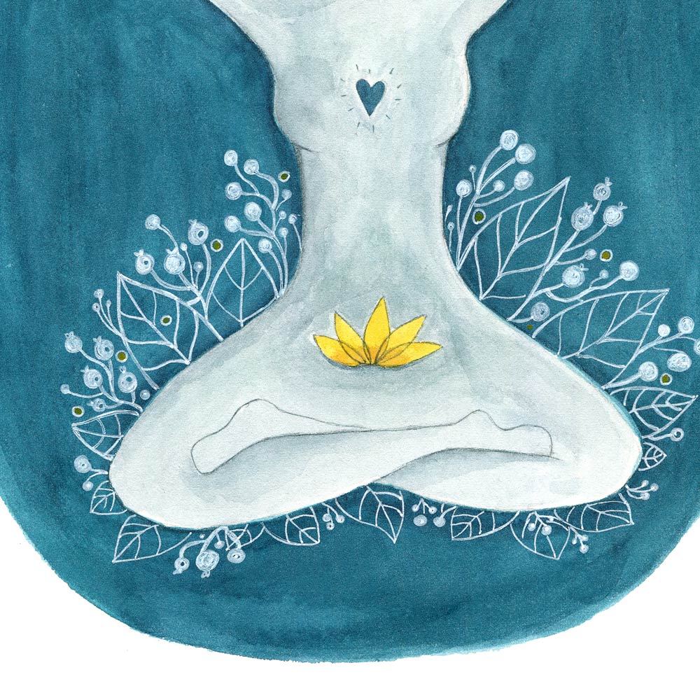Yoga watercolor detail