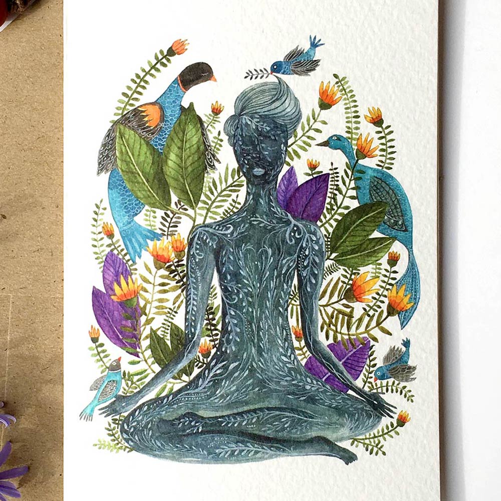 Inner Yoga printed greeting card